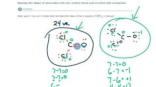 ALEKS - Naming the shape of molecules with one central atom and no octet-rule exceptions (Example 1)