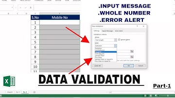 Data Validation  in Excel (Part-1) | How to use Data Validation for whole numbers an Error Alert