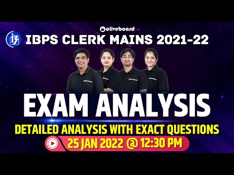 IBPS Clerk Mains Exam Analysis 2022 || 25 Jan 2022 || Detailed Analysis With Exact Questions