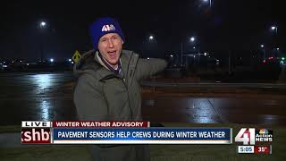 Pavement sensors help crews during winter weather