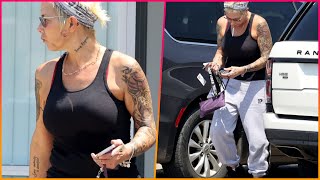 Kim Mathers is seen with a facial injury while running errands after her ex Eminem gave a nod to