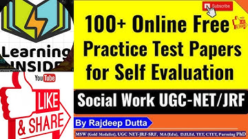 100+ Free Online Practice Test Papers  I UGC NET/JRF/PhD I Social Work I Link Update  EVERY SUNDAY