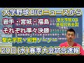 【20日(水)速報】大学野球BIGニュースから!東北各地で激戦→福島は聖光学院がノーノーで準決勝へ・宮城は仙台育英&東北が大勝・岩手は花巻東vs.一関学院が痺れる投手戦に【春季大会情報局】