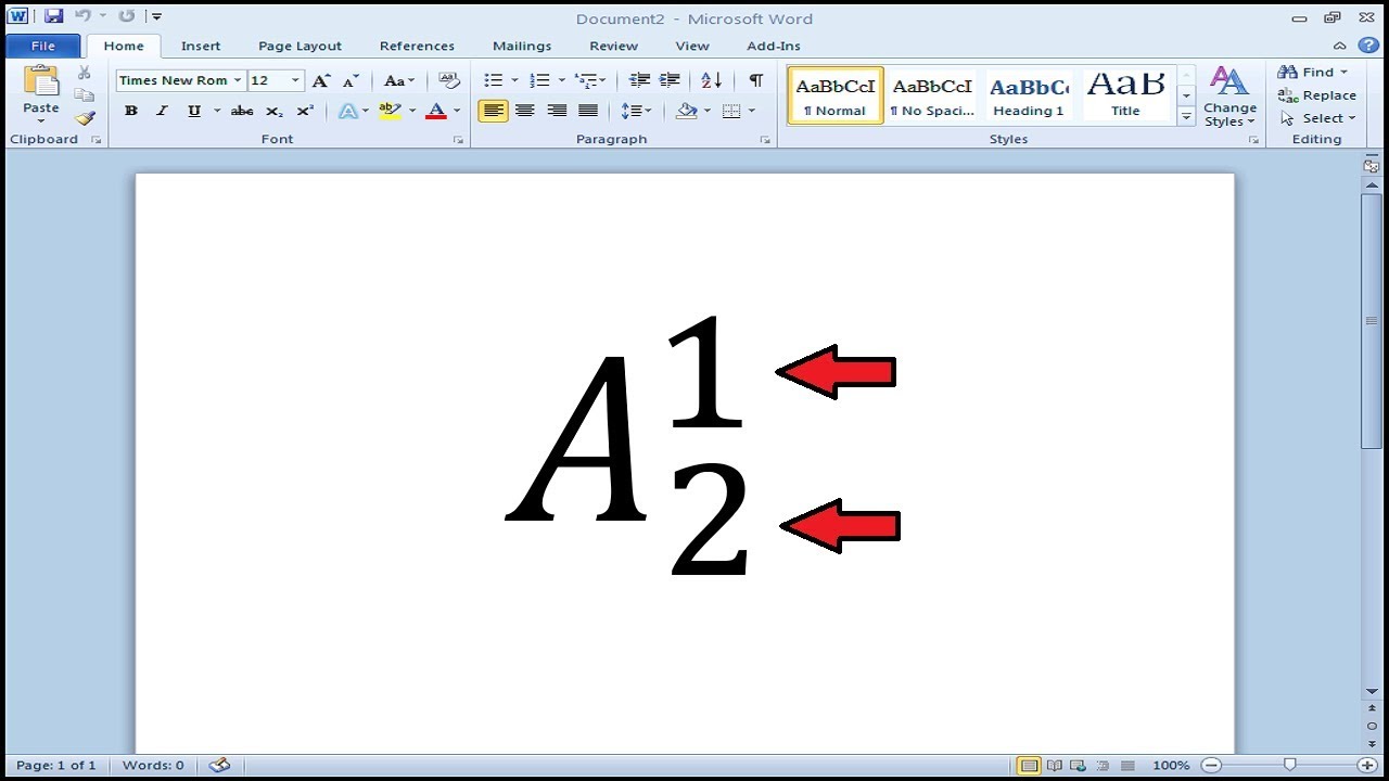 How to write a superscript and subscript at the same time in Word