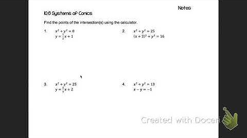 10.6- Systems of Conic Equations