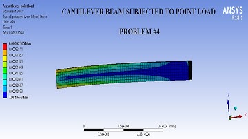 Cantilever Beam Analysis | Point Load | 3D Beam Analysis | Problem 4 | ANSYS WORKBENCH TUTORIALS