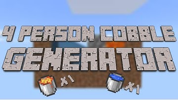 4 person cobble gen with 1 water and 1 lava - Skyblock
