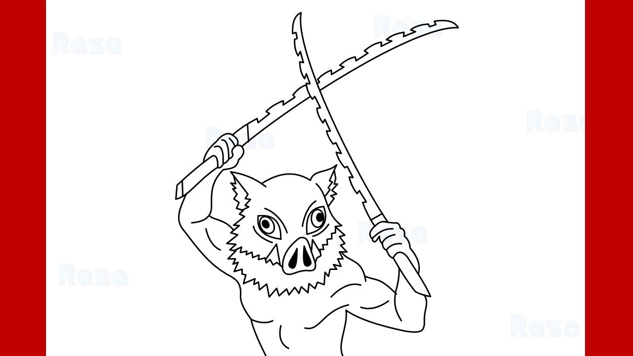 How to Draw Inosuke Hashibira | Kimetsu no Yaiba Slayer Step By Step ...