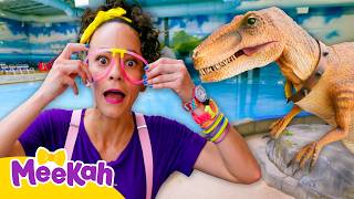 meekah plays sink float stanley dinosaur