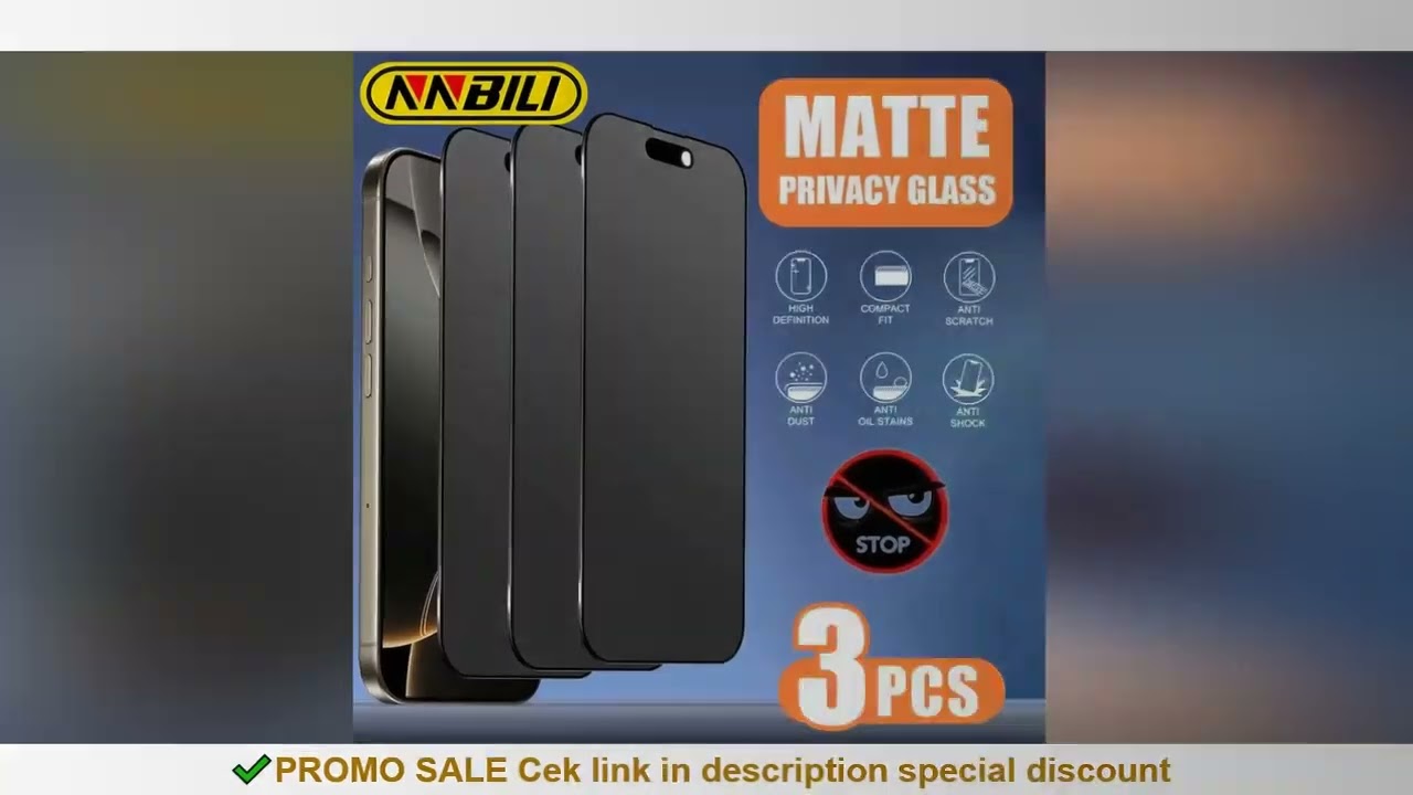 NNBILI 3pcs Full Cover Matte Privacy Screen Protector For iPhone 17 16 15 14 13 12 11 Pro Max Plus M