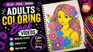 Beautiful Girl Portrait Coloring Page Relaxing Adult Coloring Book Art