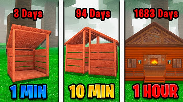 I Built AFK BASE in 1 Minute, 10 Minutes & 1 Hour in 99 Nights In The Forest! Roblox!