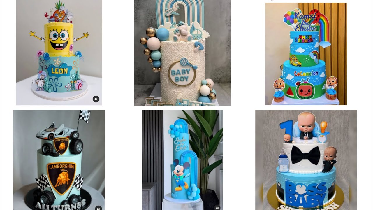 Stunning buttercream cake 🎂 ideas for baby boy birthday 