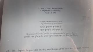 bcom 2nd year annual mode corporate accounting  assignment  solution.