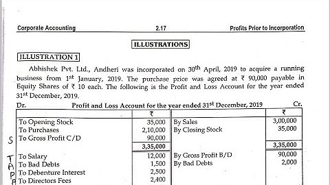 Profits Prior to Incorporation || SYBCOM SEM-III || SPPU || Corporate Accounting-I || Problem No- 1