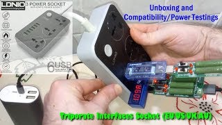 LDNIO 3-Triporate Interfaces Socket w/ 6 USB Port Unboxing and Power/Compatibility Testing