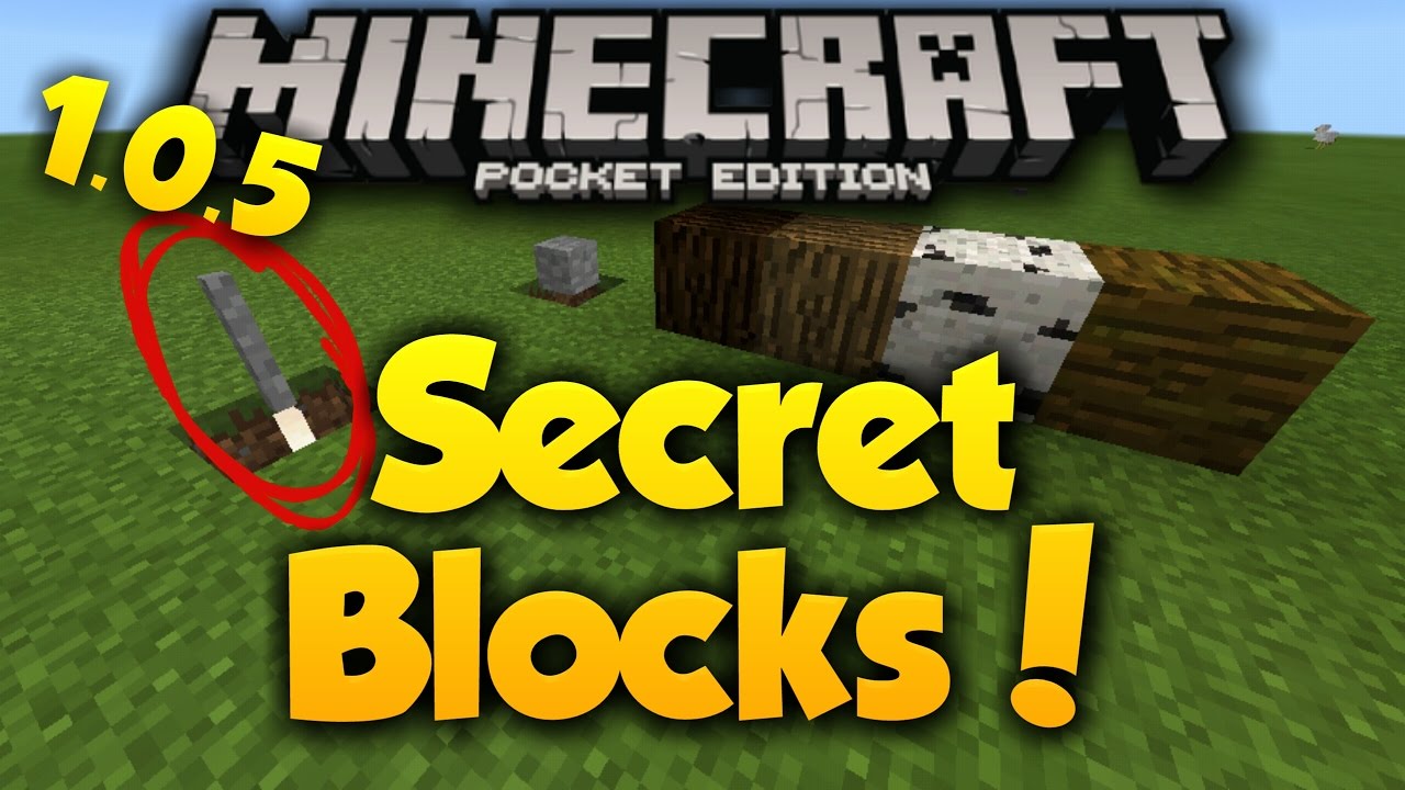 MCPE 1.0.5 Secret Blocks! change the shape and texture no resource packs (minecraft pocket