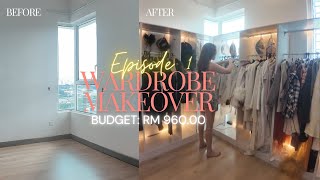 Low Budget Closet Makeover: DIY Walk in Wardrobe Malaysia | EP.1- Ikea Pax Hack, Shopee Wardrobe