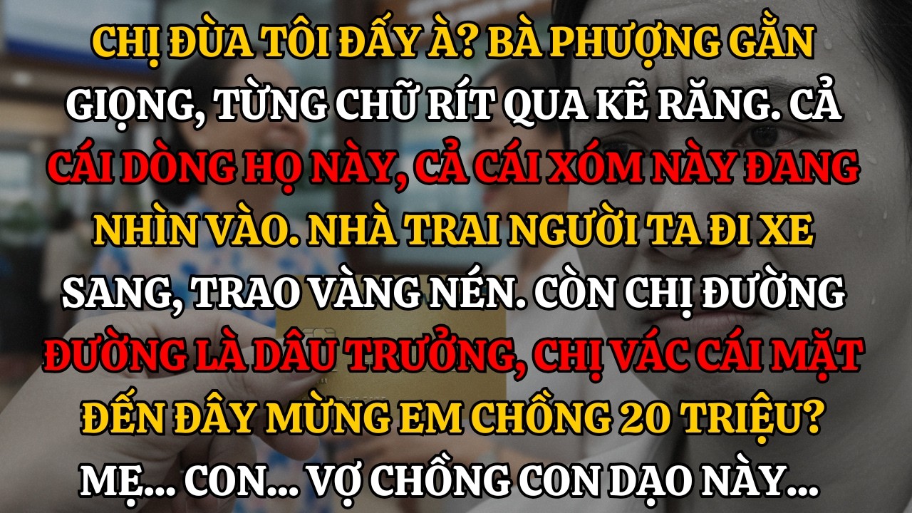 Ném 20 Triệu Của Con Dâu Ra Đường, Mẹ Chồng Không Ngờ Mình Vừa Vứt Đi Cả Cơ Nghiệp.