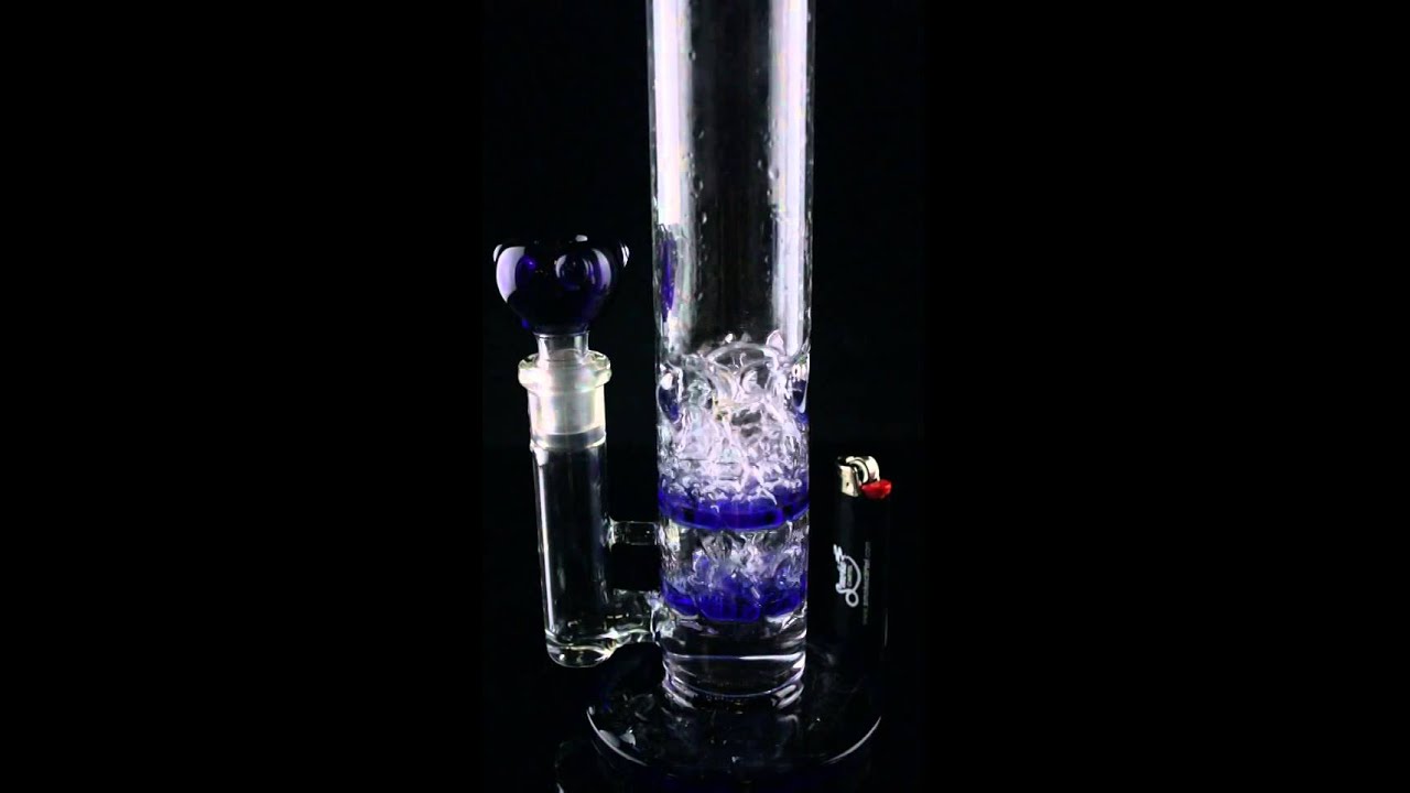 Double TurbineComb Perc Straight Tube Water Pipe