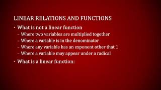 Identifying Linear Equations and Functions