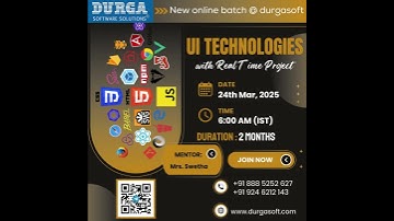 🔥UI Technologies Online Training with Real-Time Project | New Batch from 24th March 2025 | DurgaSoft
