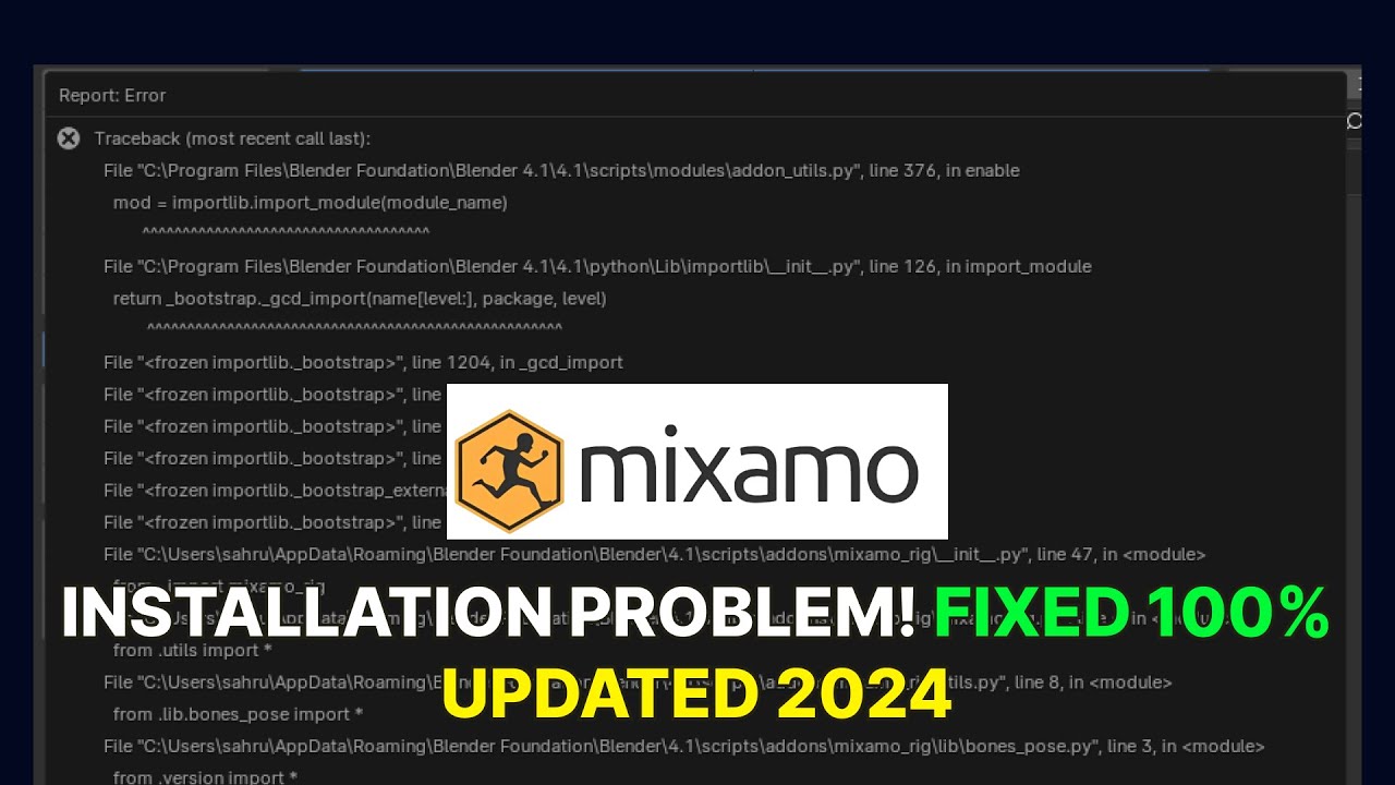 Mixamo Addons Problem Installation SOLVED! Blender Tutorial - YouTube