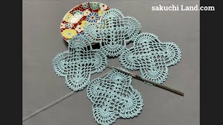 レース編みドイリー/かぎ針編みモチーフパターンNo.7￼【日本語