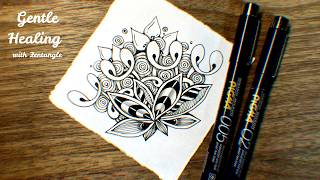 【Zentangle Inspired Art】Gentle Healing – Soft Petal Flow