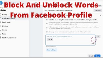 How To Mute Or Block Or Filter Words And Unblock Or Unmute On Comments From Your Facebook Profile