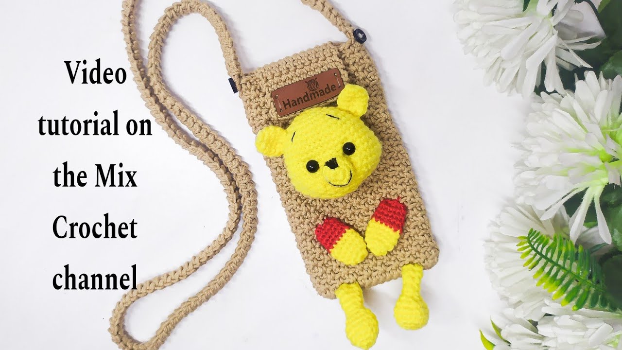 كروشيه شنطه جراب موبايل على شكل دبوب عسل خالص تنفع لجميع الاعمار-Сумка крючком Tığ işi çanta