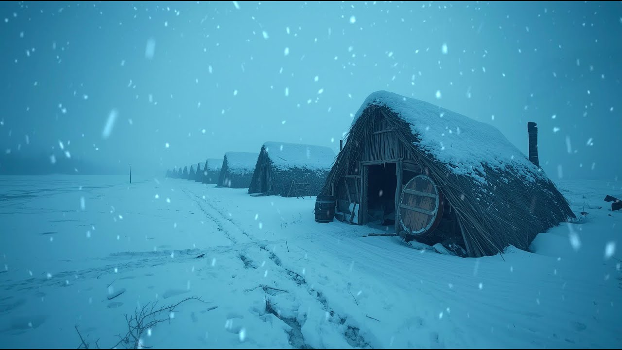 Dark Winter Cabin Night | Howling Wind & Blizzard Ambience for ...