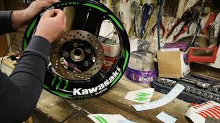 Vert Mat Autocollant de Jante de Moto Inner Rim Tape pour Kawasaki ZX10R 
