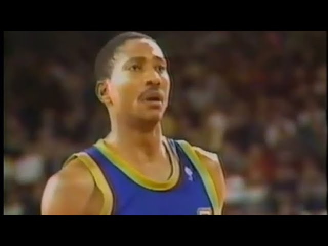 1987-88 Denver Nuggets Alex English #2 NBA White Mitchell &