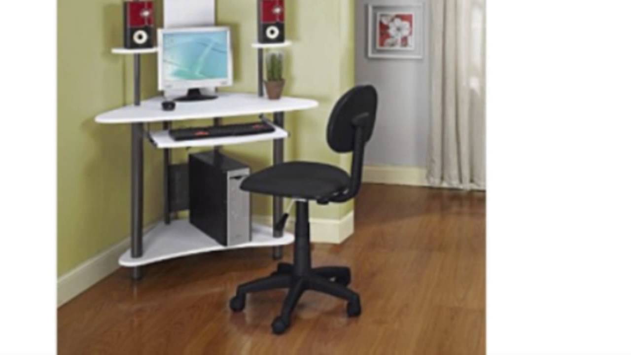 Pewter Finish Corner Workstation Kids Children's Computer Desk