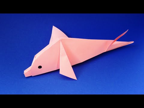 Дельфин из бумаги. Как сделать оригами дельфина