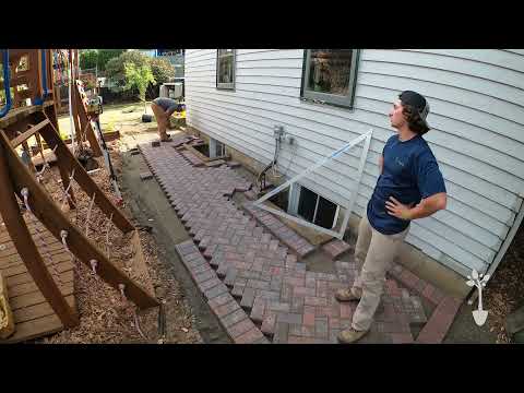 Herringbone Paver Pathway Installation Time Lapse