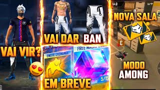CAMISA DO FLUXO NA LOJA? CUBO MÁGICO CHEGANDO, TEXTURA DA BAN, NOVO MODO AMONG US - FREE FIRE