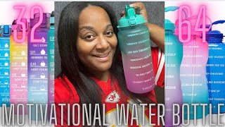 Motivational Water Bottle 64oz💧32oz 128oz available Amazon Finds VENTURE PAL Time Marker⏰