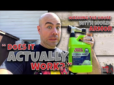 How well does Mold Armor EZ House Wash work at cleaning mold & mildew on a house? Dad Jobs Reveals