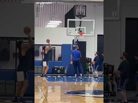 Tyson Chandler  working with Mavericks 2023 draft pick Dereck Lively II in  Mavs training facility