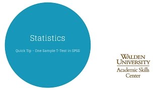 Quick Tip - One Sample T-Test in SPSS