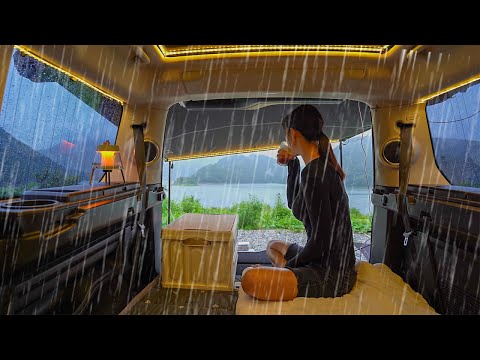 [205] Отдых в одиночестве в машине, наполненной шумом дождя. Влог | Расслабляющий | АСМР