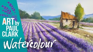 How to paint a Lavender Field in Watercolour  step by step.