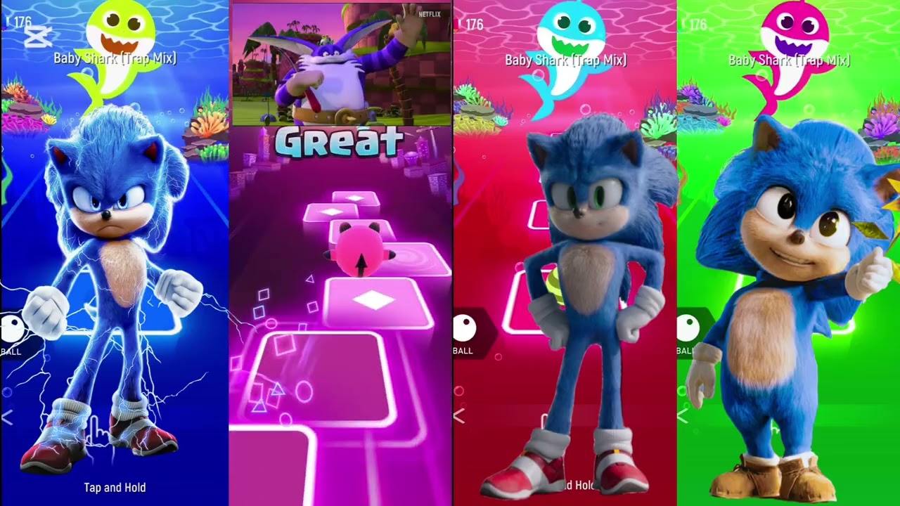 Sonic & Knuckles Play Baby Shark Trap Mix | Tiles Hop EDM Rush Gameplay