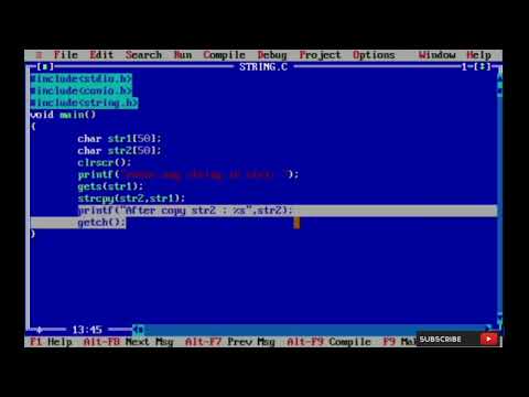 copy one string into another without using handling function c program