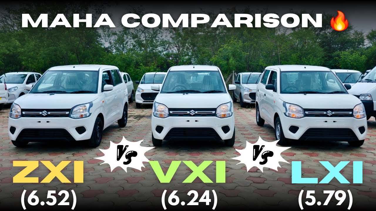 Better than Swift ? 2025 Maha Comparison 🔥| Maruti Suzuki Wagon R LXI Vs Wagon R VXI Vs Wagon R ZXI