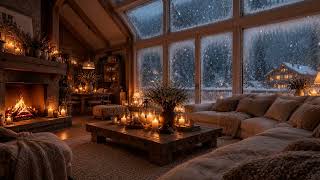 🔥Quiet Winter Piano Lounge | Snow Outside & Fire Inside | Focus Study Work Meditation Relax Calm screenshot 3