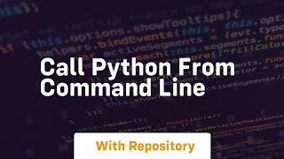 call python from command line