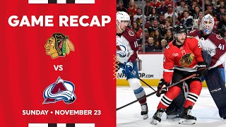 Blackhawks Vs. Avalanche Game Highlights 11.23.25